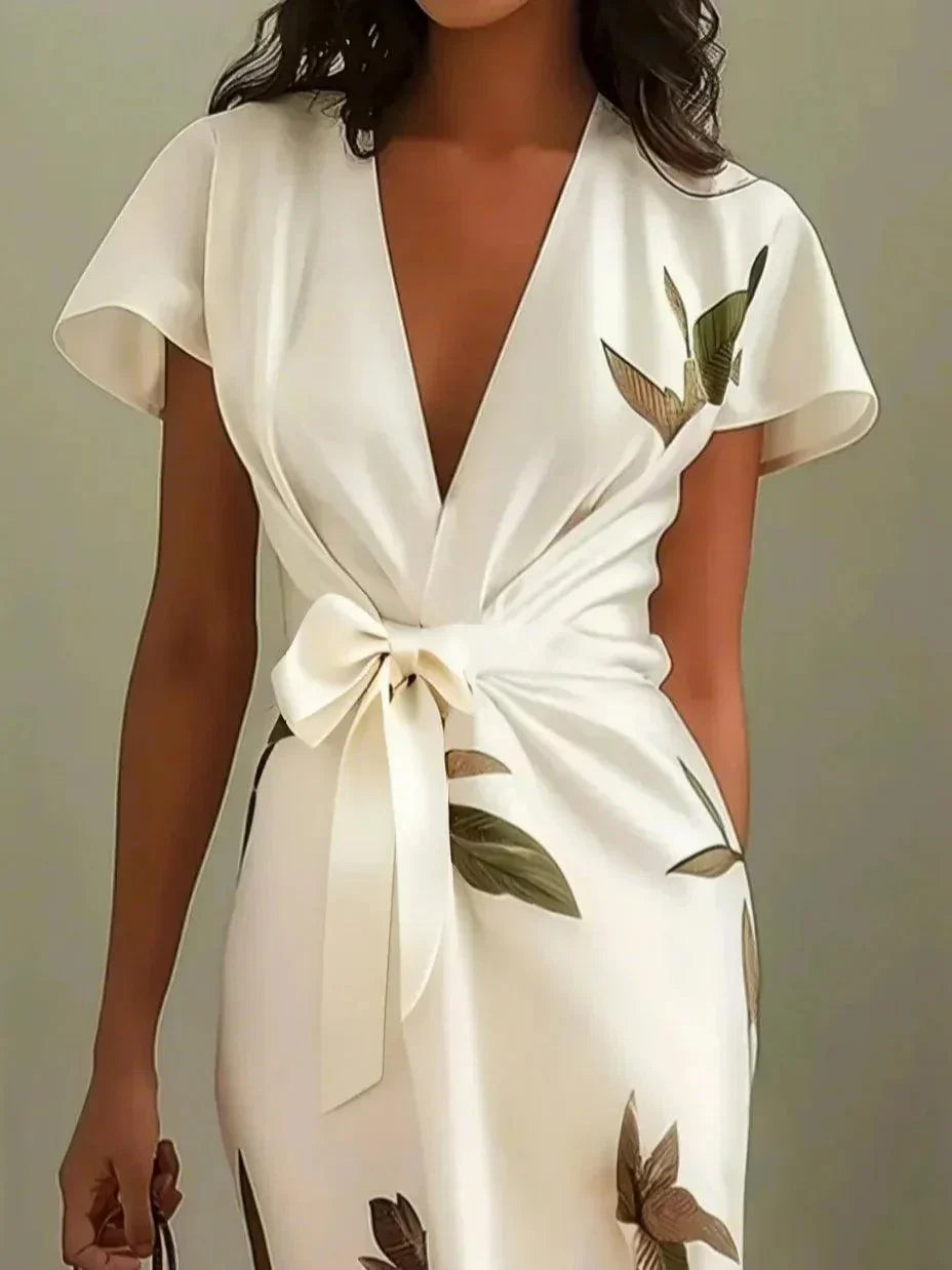 Women's Wrap Dress with Adjustable Tie and Versatile Design