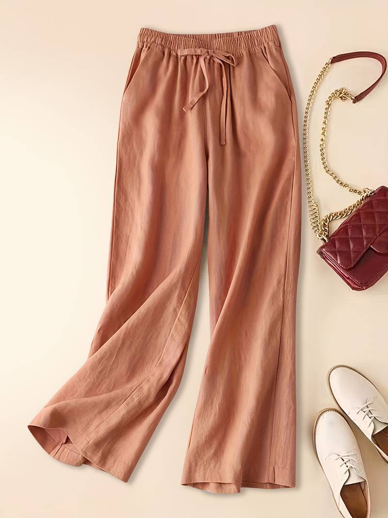 Women's Drawstring Trousers with Relaxed Fit and Versatile Style