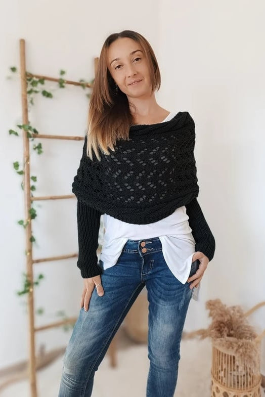 WOMEN’S KNIT SHRUG | OFF-SHOULDER PULLOVER