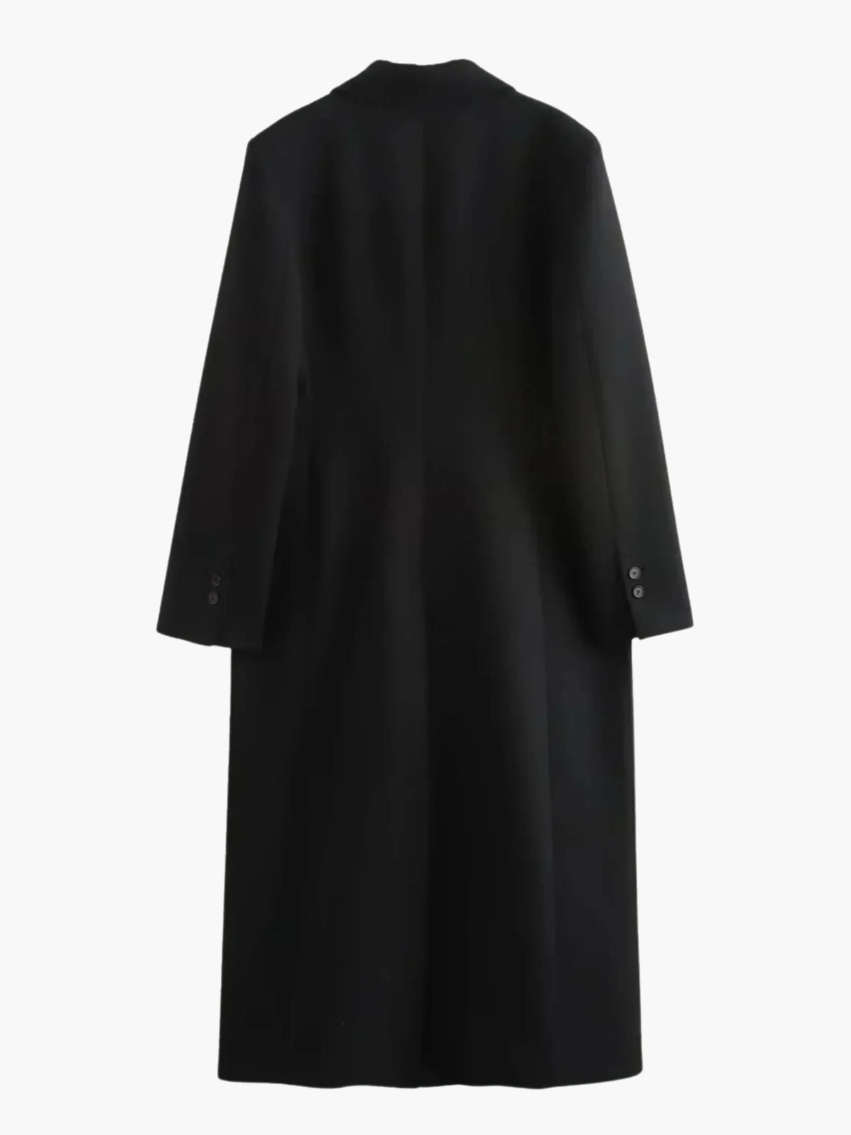 Classic Black Longline Coat - Sleek and Timeless