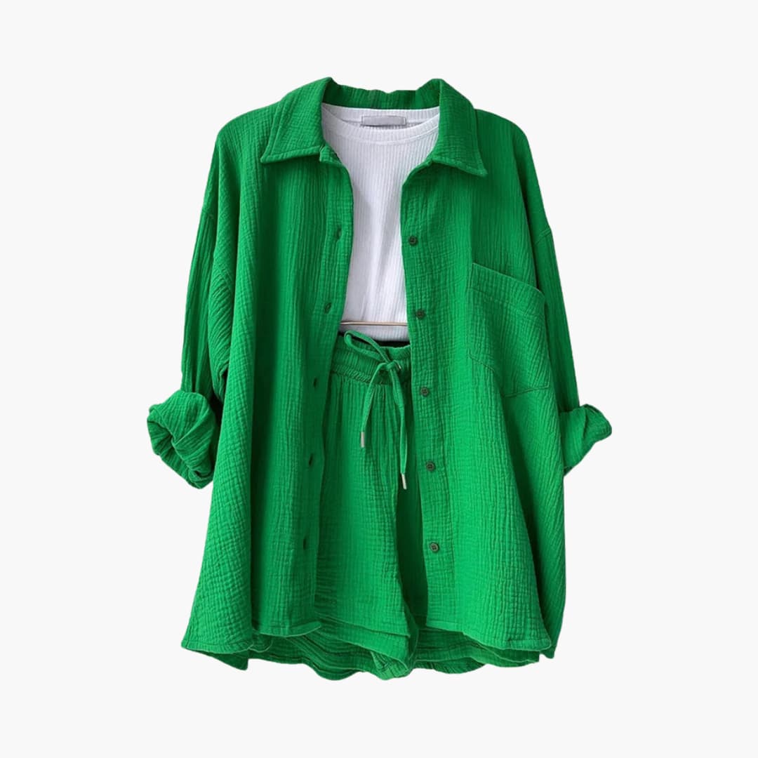Women's Casual Two-Piece Set with Lightweight Fabric and Relaxed Fit