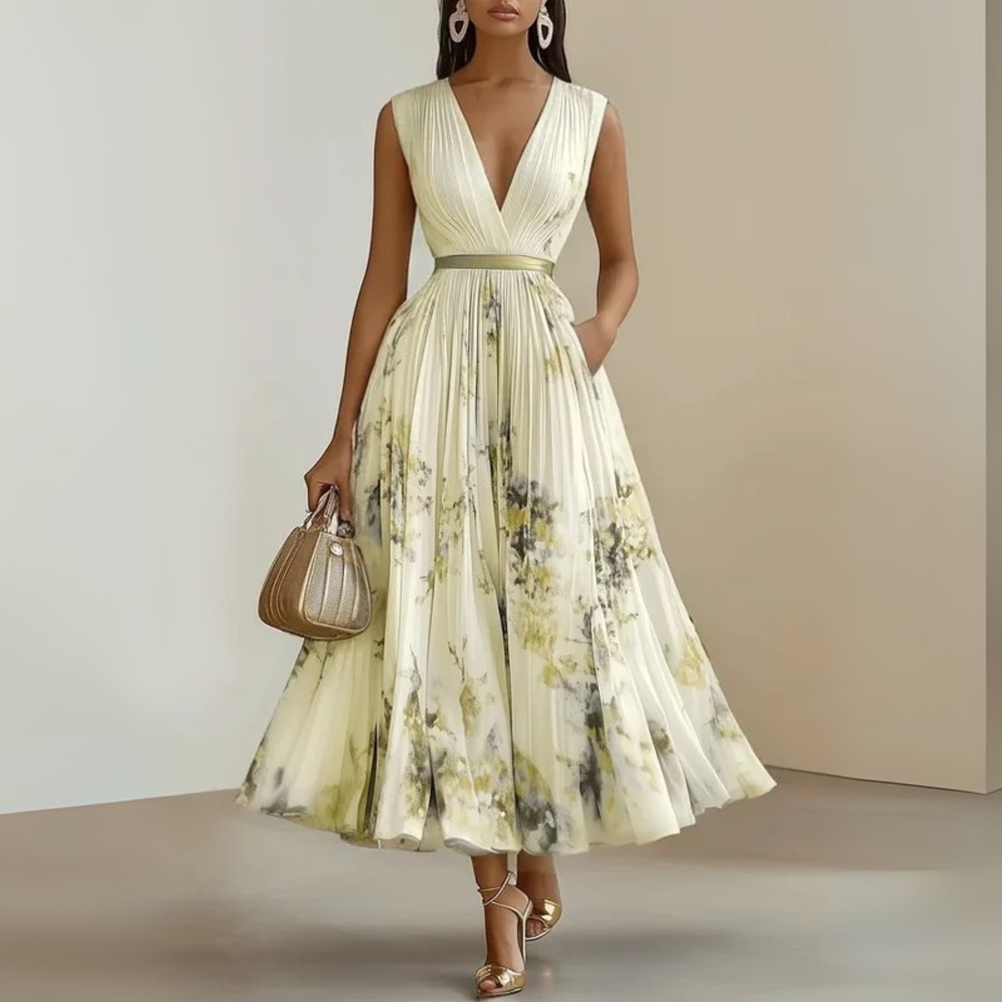 Women's Flowing Sleeveless Maxi Dress with Lightweight Fabric and Versatile Style