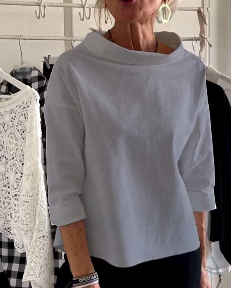 Women’s Long Sleeve Top | Waterfall Neckline