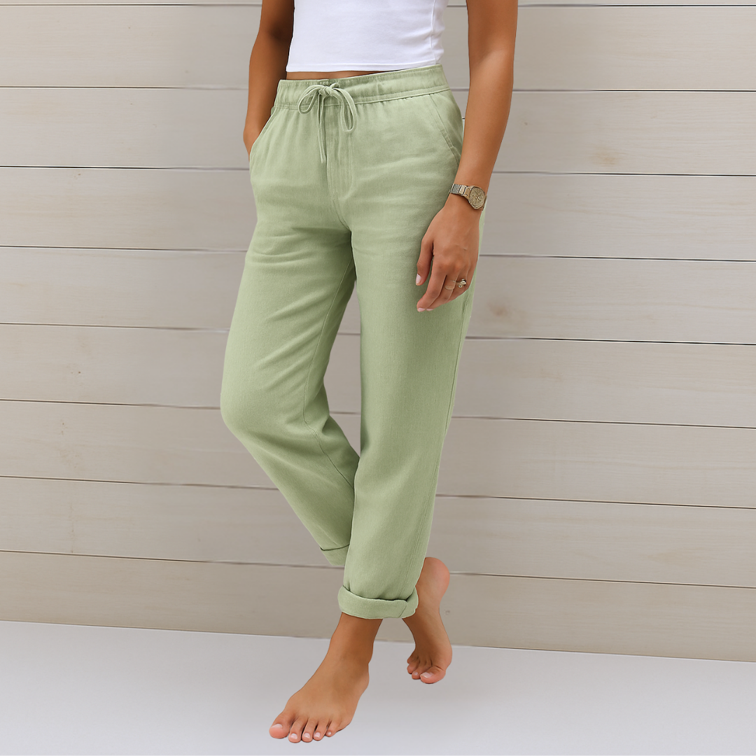 Women's Breathable Trousers with Elastic Waist and Relaxed Fit