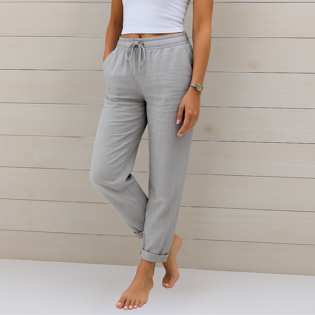 Women's Breathable Trousers with Elastic Waist and Relaxed Fit