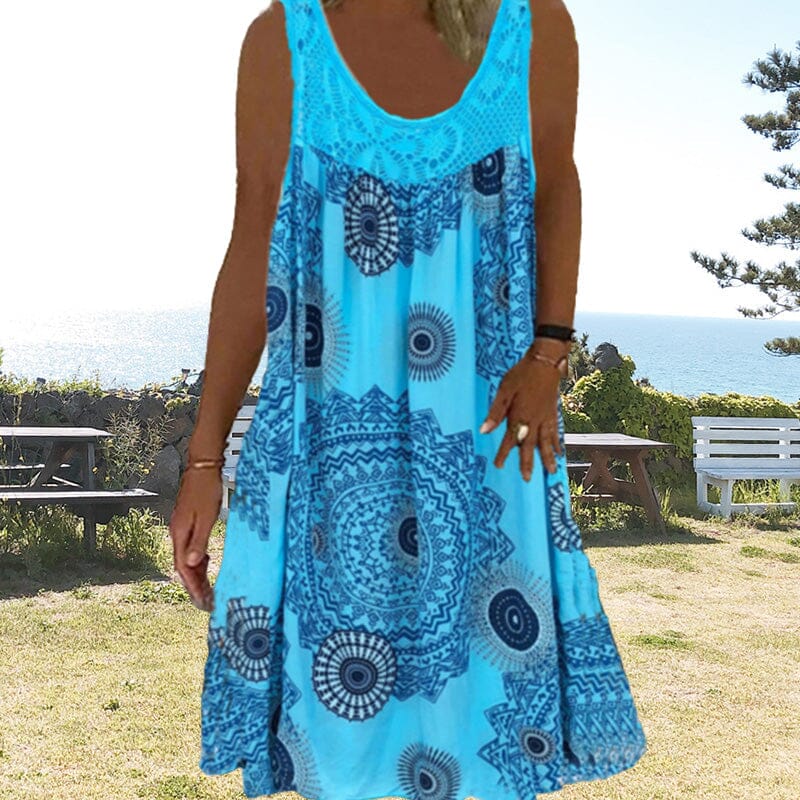 Women's Summer Dress with Sleeveless Design and Lightweight Fabric