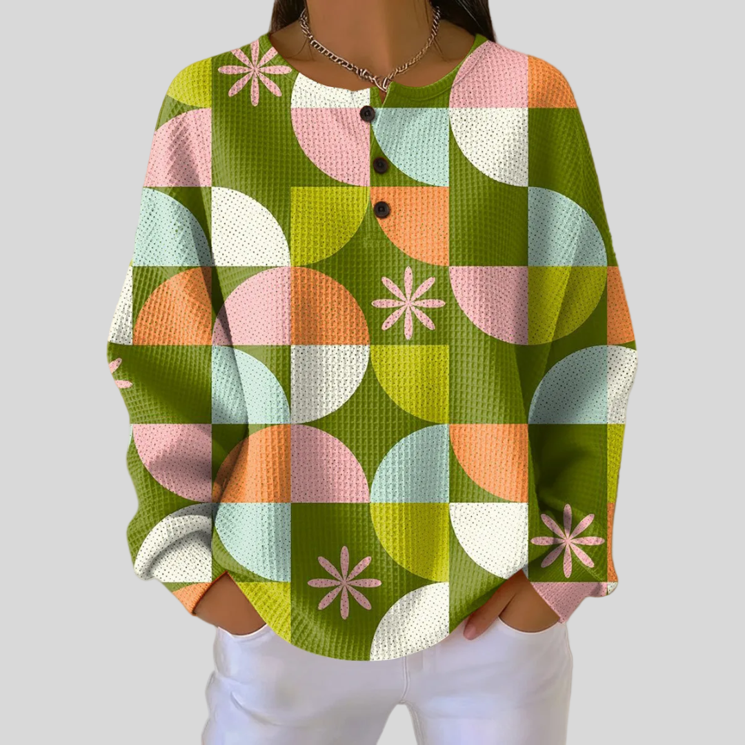 Saga | Sweater with Abstract Checkered Pattern