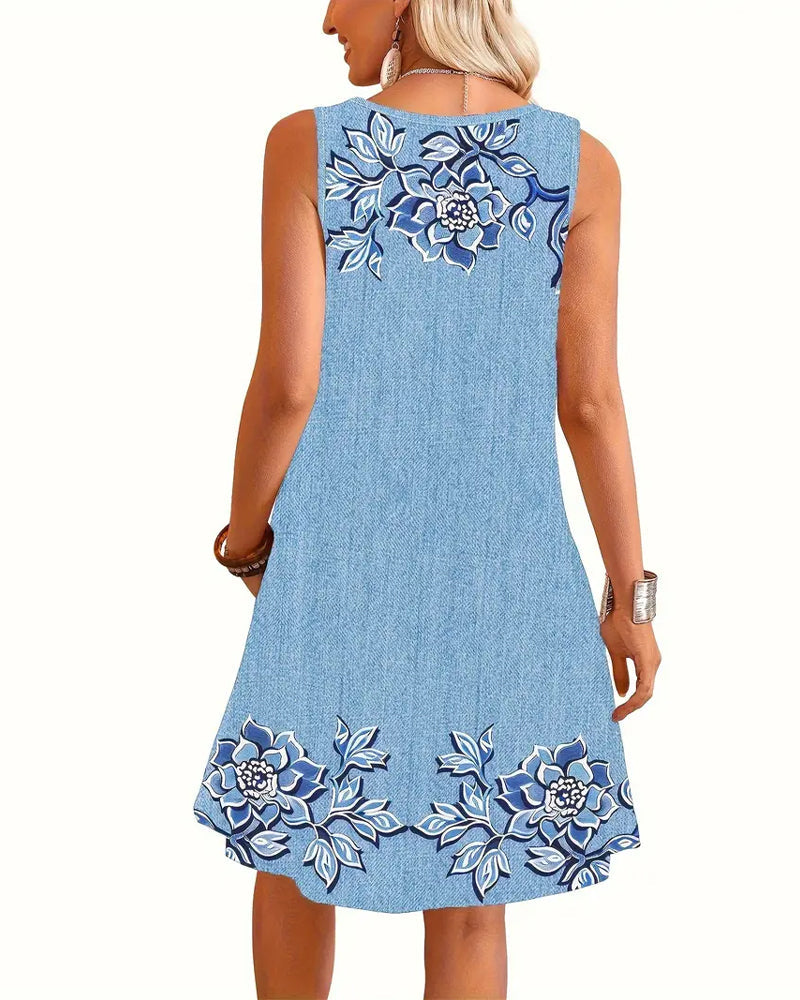 Women's Sleeveless Dress with Flowy Design and Versatile Style