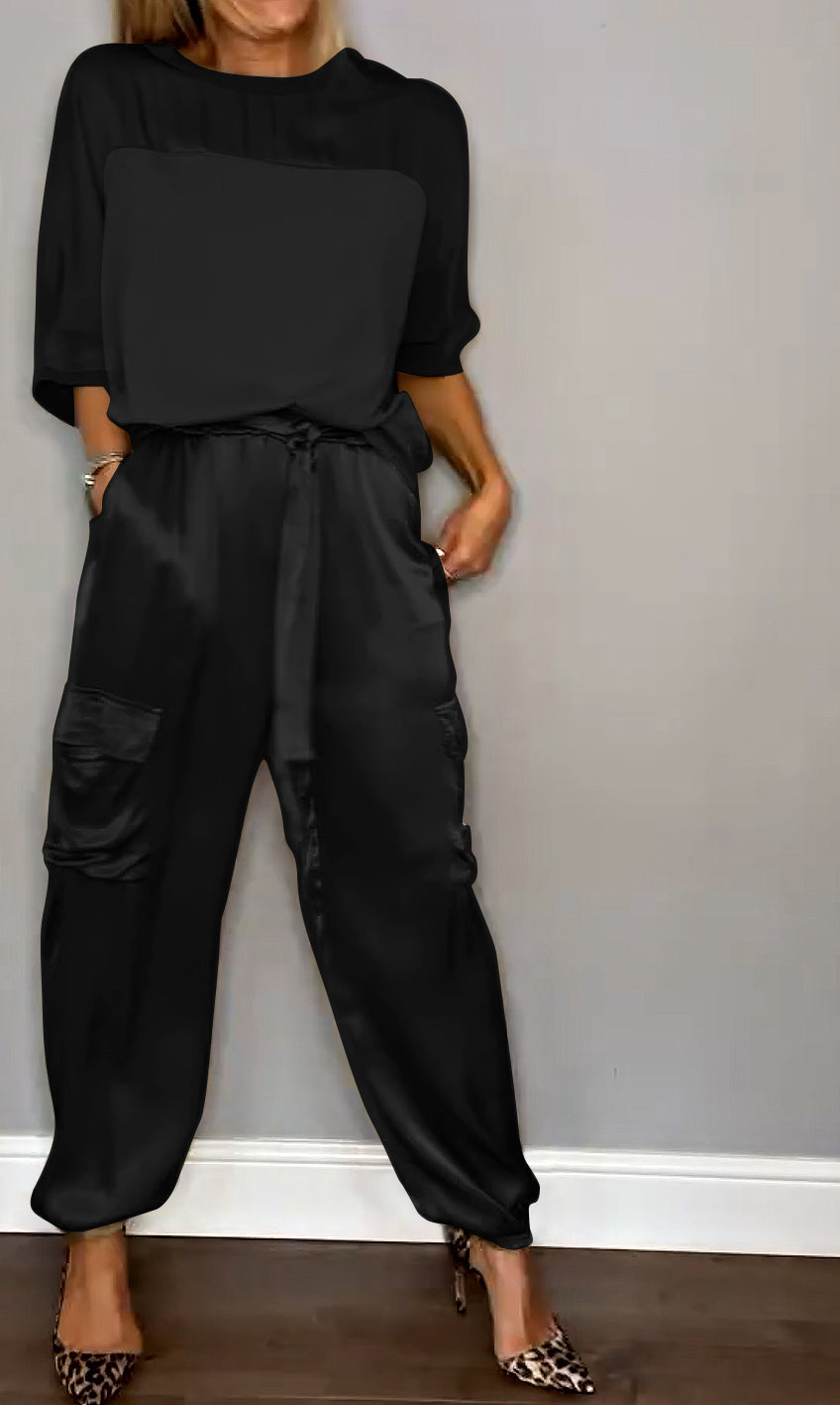 Women’s Two-Piece Outfit Set | Cargo Style Pants
