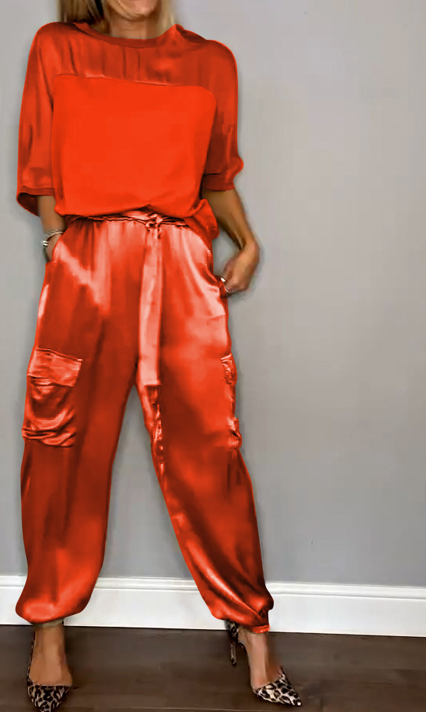 Women’s Two-Piece Outfit Set | Cargo Style Pants