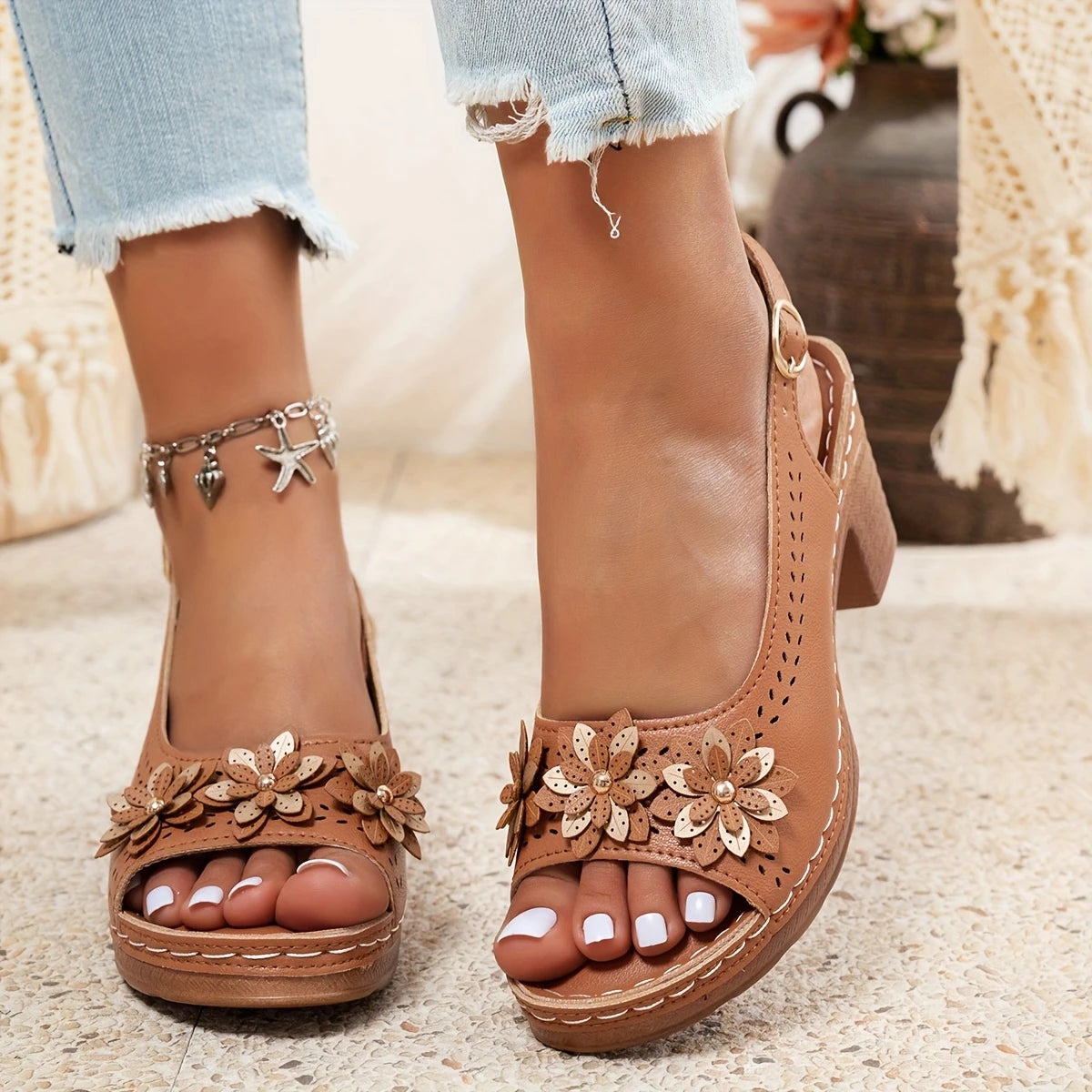 Rosewood | Women's Adjustable Ankle Strap Sandals