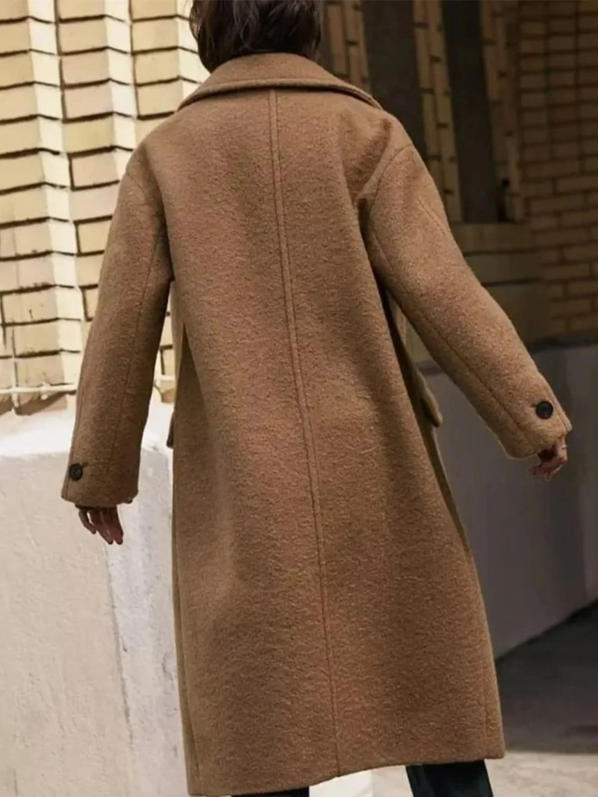 Oversized Camel Wool-Blend Coat
