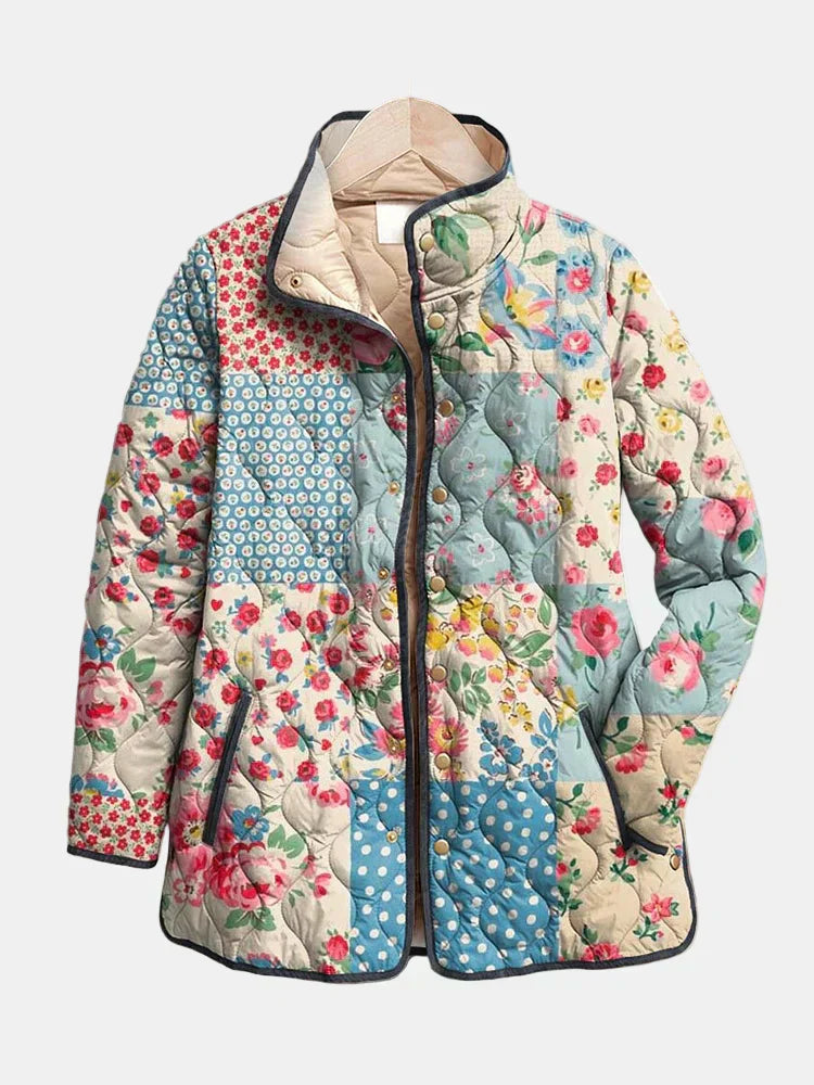 Women's Floral Quilted Throw Blanket with Soft Texture and Cozy Warmth