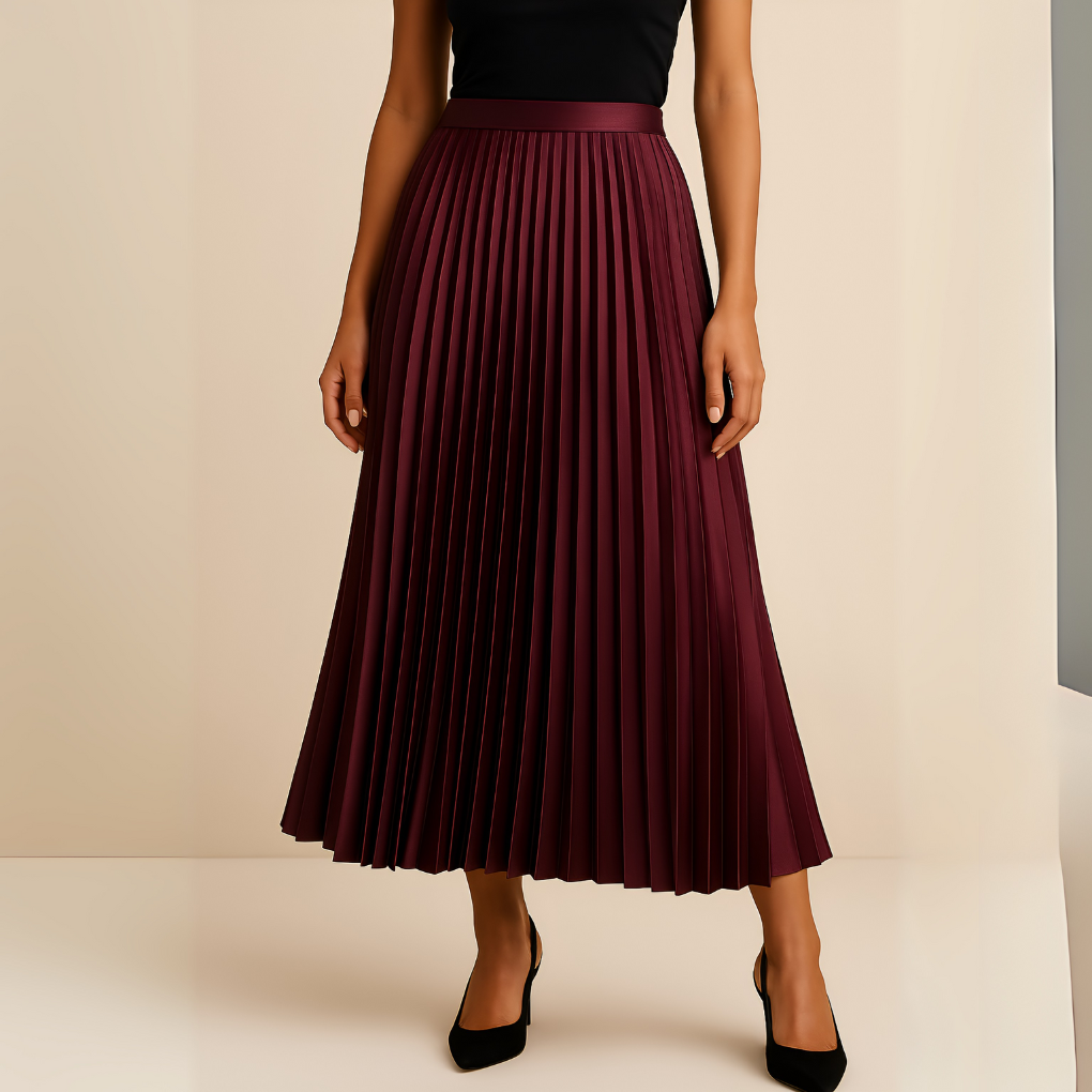 Women’s Pleated High-Waist Skirt | Structured Design