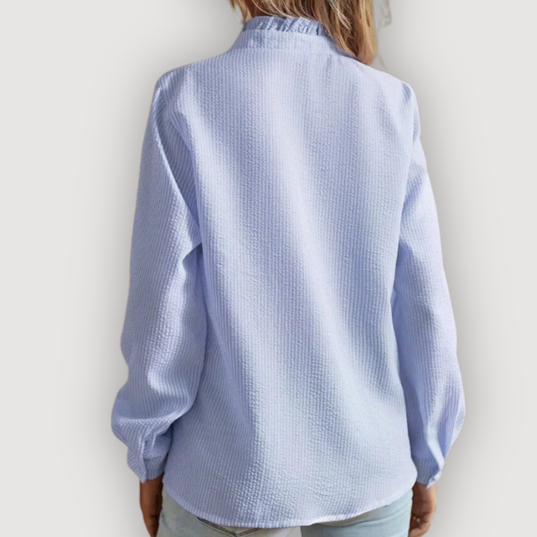 CLARA – RUFFLE TRIM BLOUSE