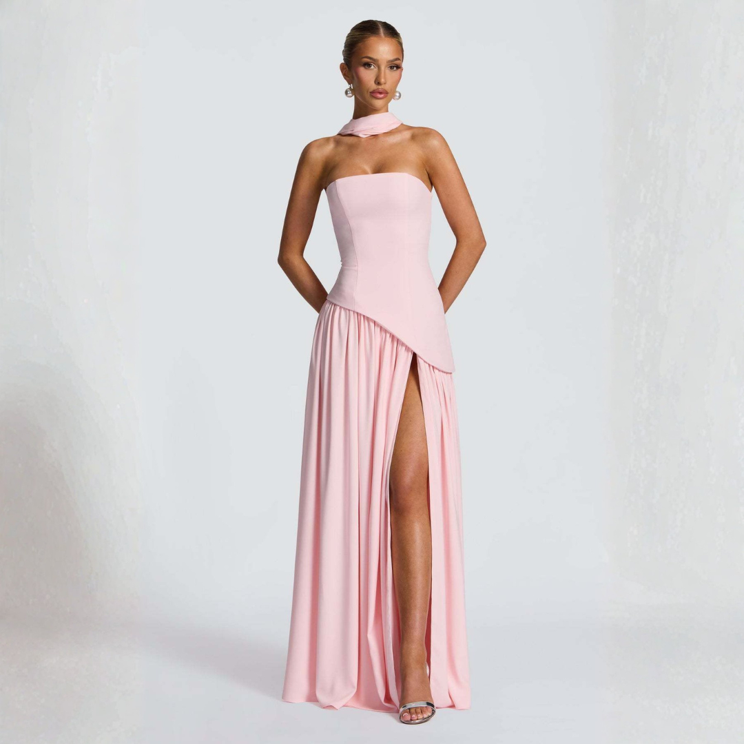 Women’s Strapless Asymmetrical Dress | Maxi