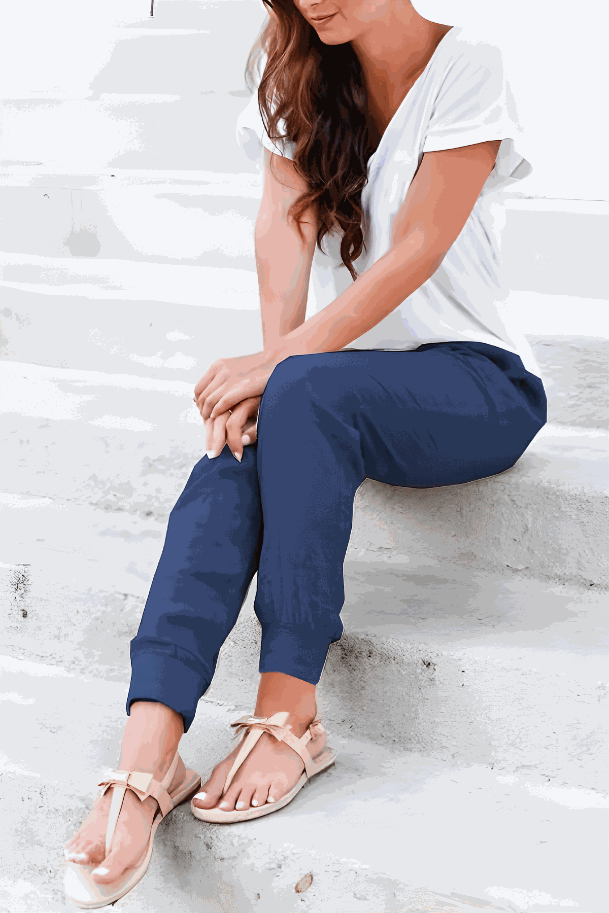 Women's Jogger Trousers with Drawstring Waist and Elastic Cuffs