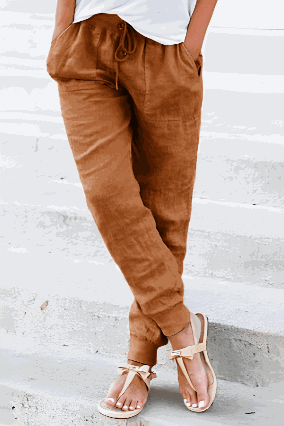 Women's Jogger Trousers with Drawstring Waist and Elastic Cuffs