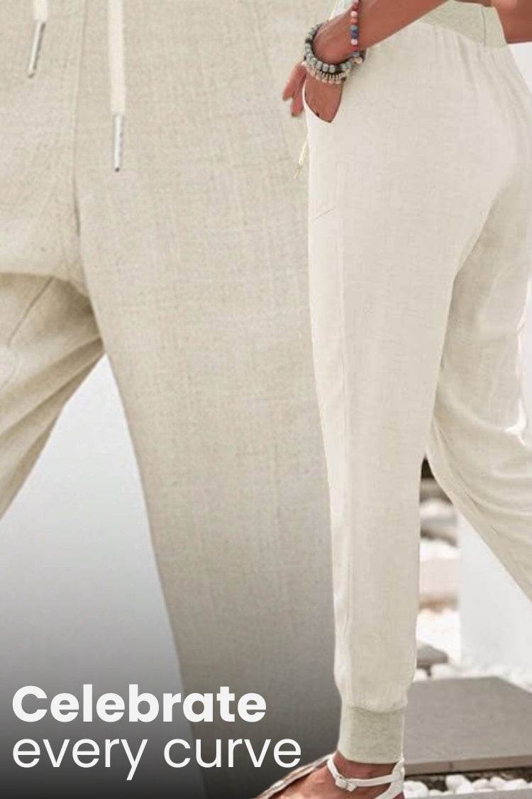 Women's Jogger Trousers with Drawstring Waist and Elastic Cuffs