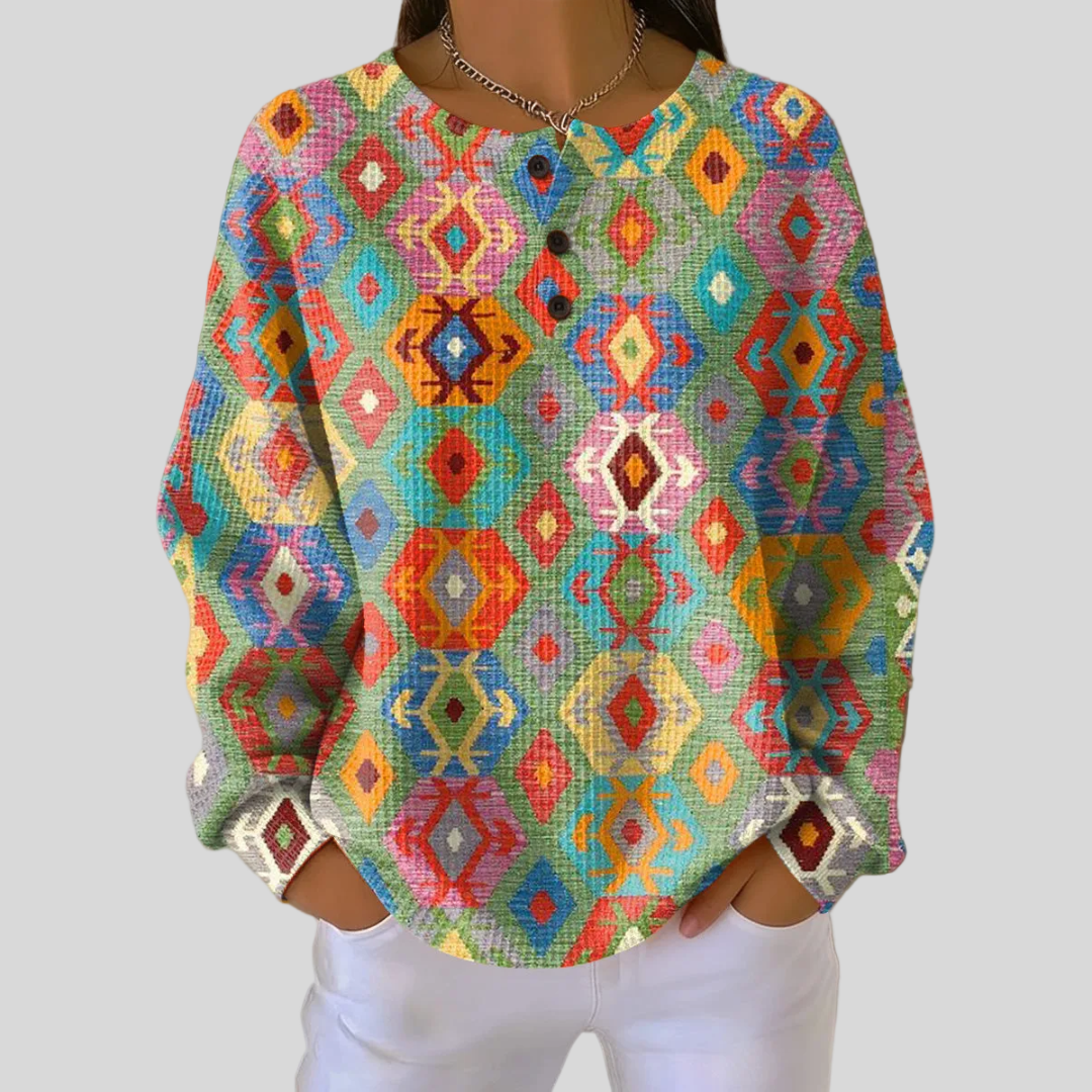 Tilde | Colorful Sweater with Checkered Pattern