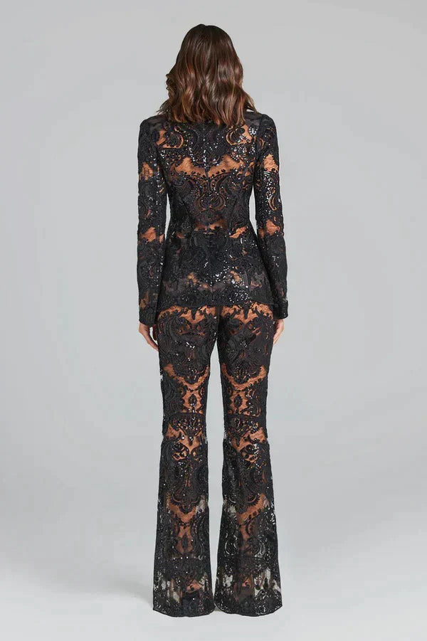 Women’s Two-Piece Set with Blazer and Trousers | Sequin Detail