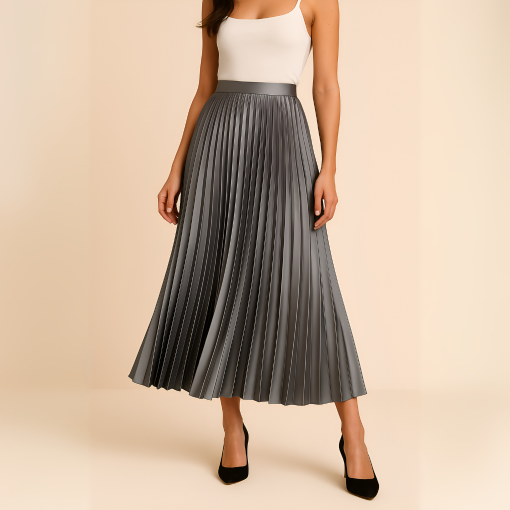 Women’s Pleated High-Waist Skirt | Structured Design