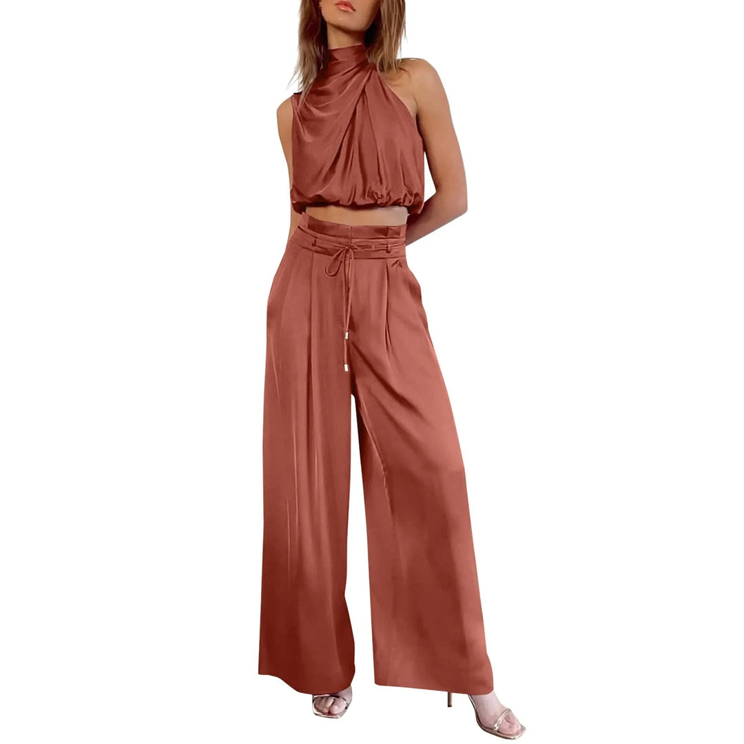 Women’s 2-Piece Set | Crop Top and Wide-Leg Pants