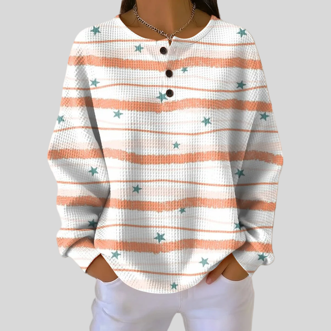 Tara | Sweater with Stripes and Star Pattern