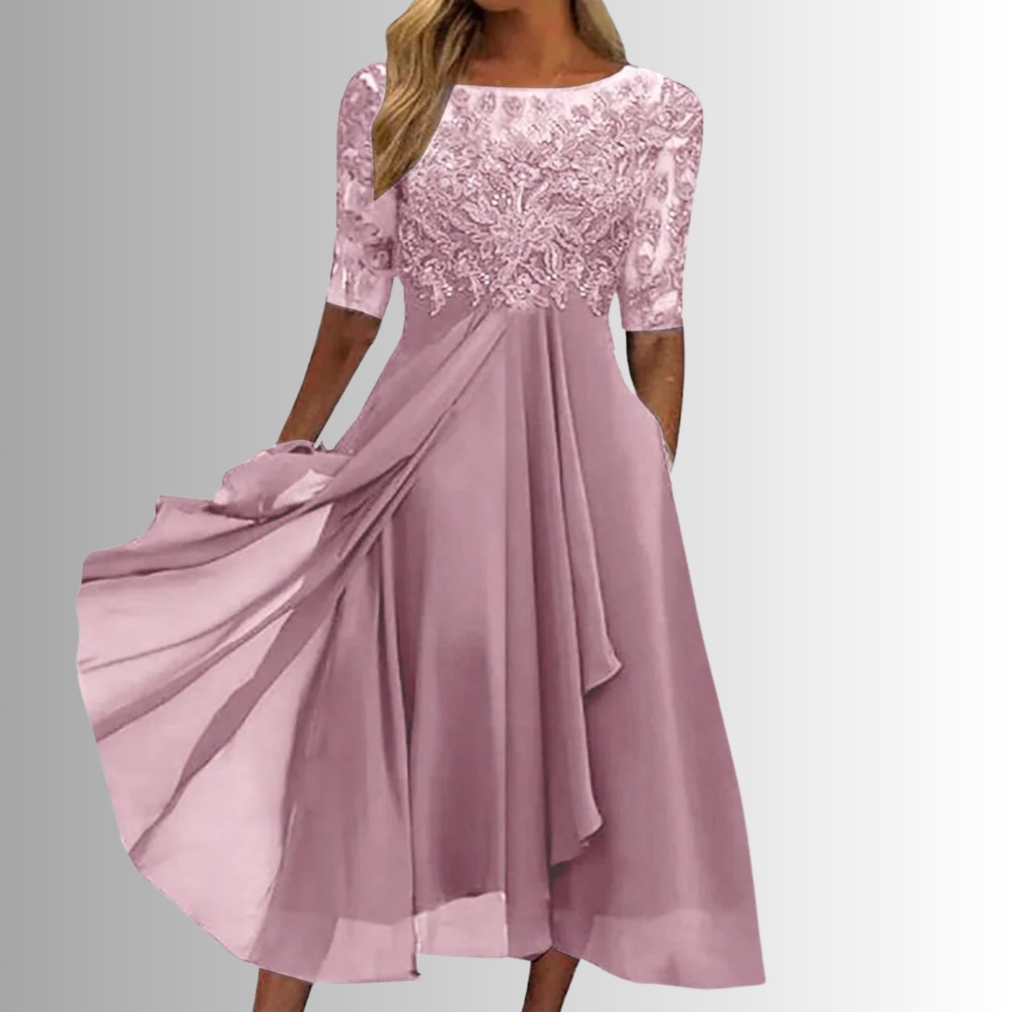 Women's Lace Dress with Intricate Detailing and Classic Design