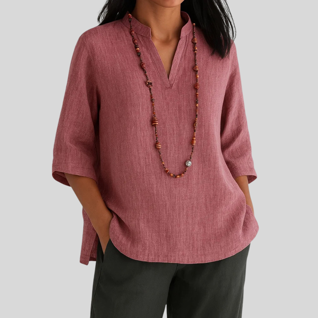 Women's Blouse with Relaxed Fit and Lightweight Fabric