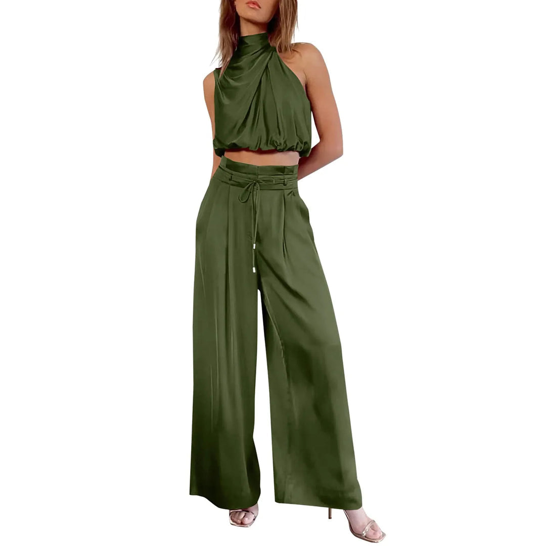 Women’s 2-Piece Set | Crop Top and Wide-Leg Pants