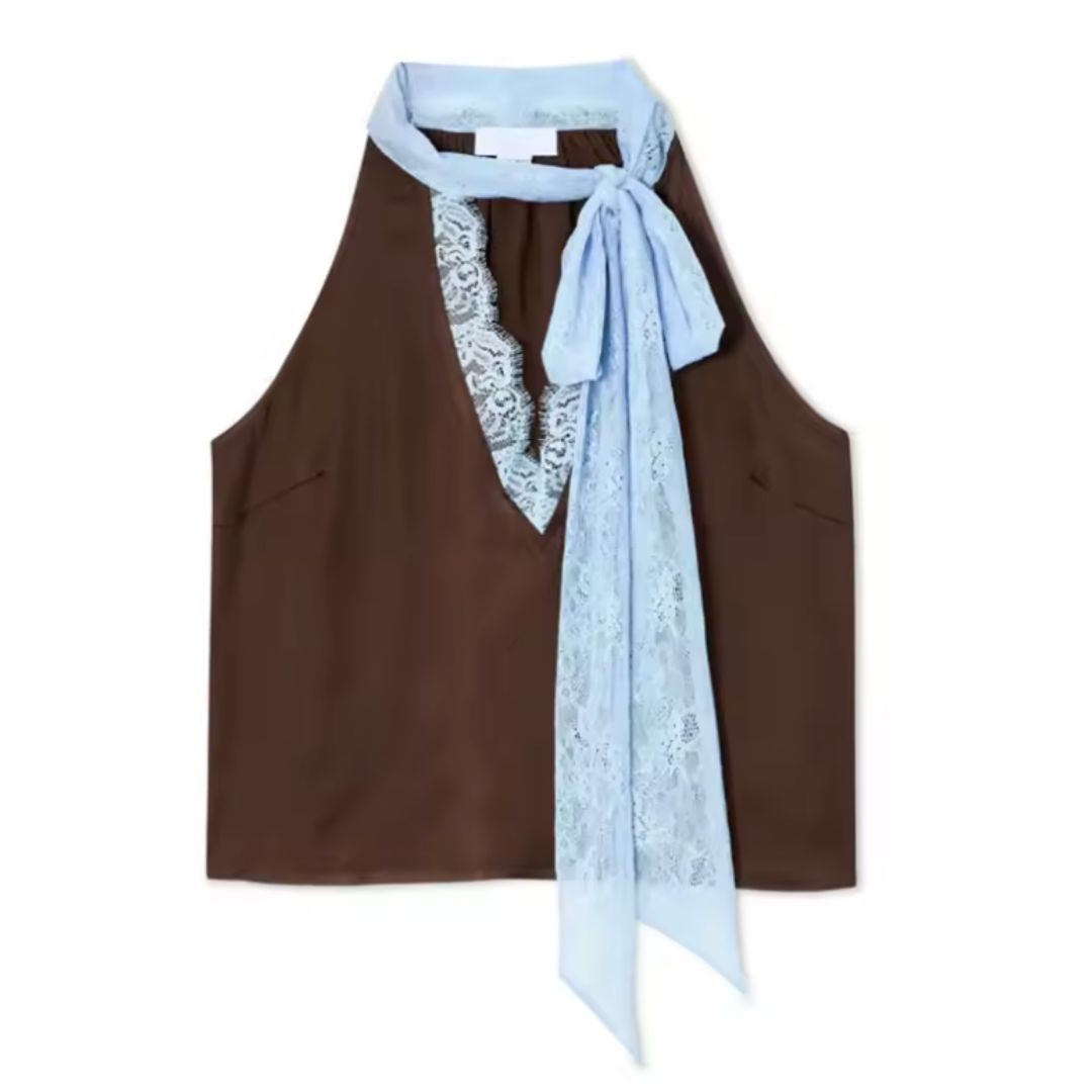 Women's Lace Panel Top and Skirt Set with Stylish Design and Versatile Fit