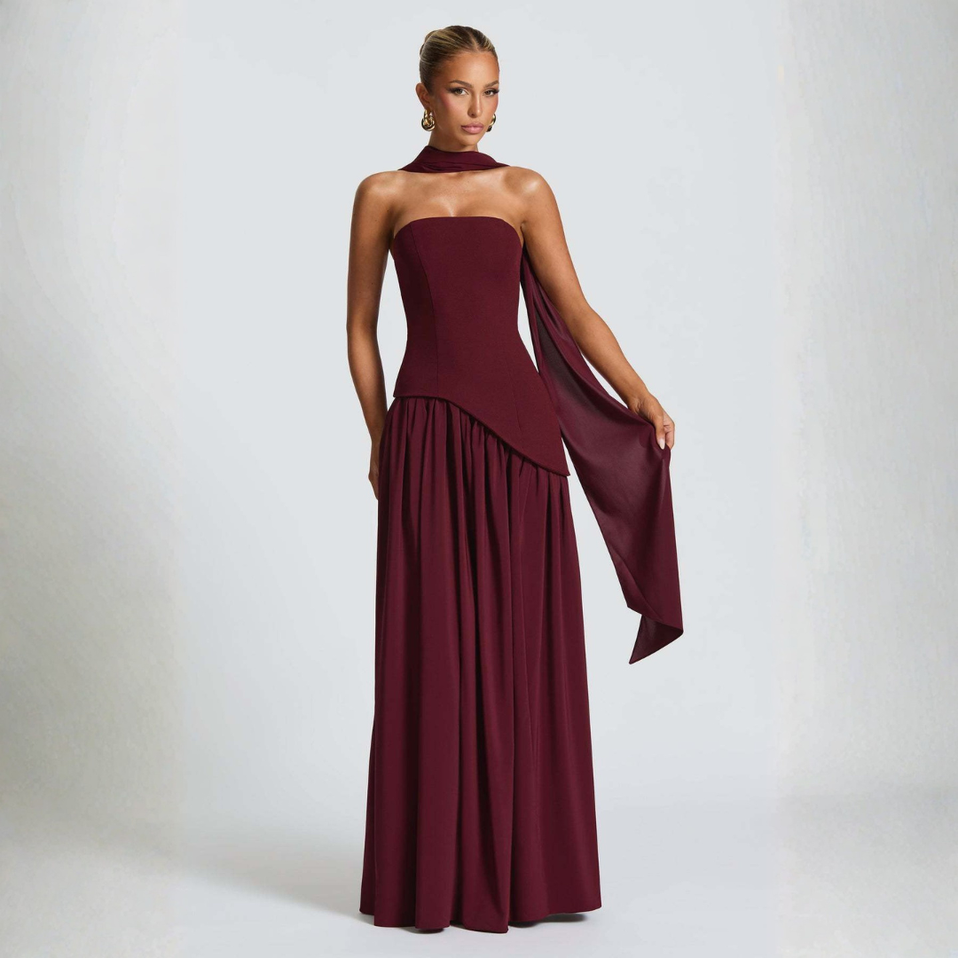 Women’s Strapless Asymmetrical Dress | Maxi