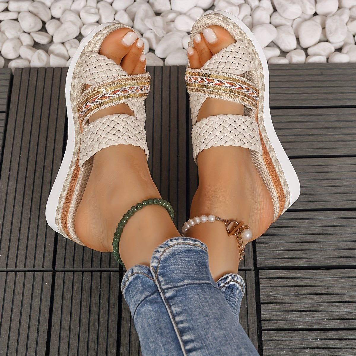 Beatrice | Women's Woven Slip-On Sandals