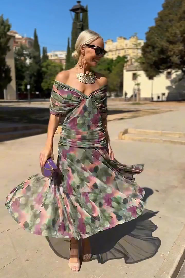 Women’s V-Neck Floral Print Dress | Maxi