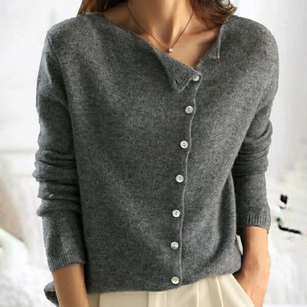 Women’s Button Front Cardigan | Gray Color
