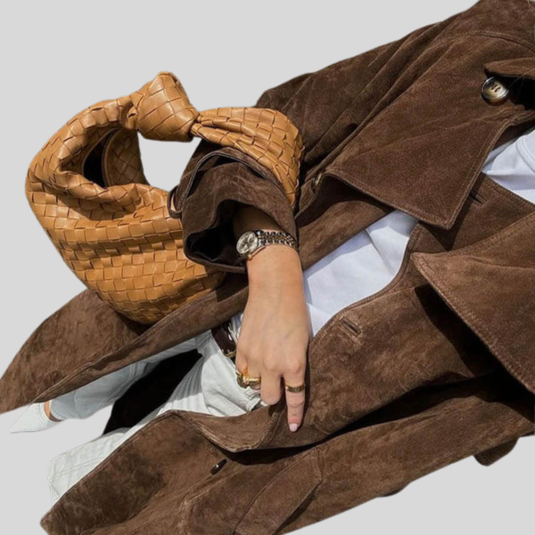Olivia - Classic Suede Trench Coat