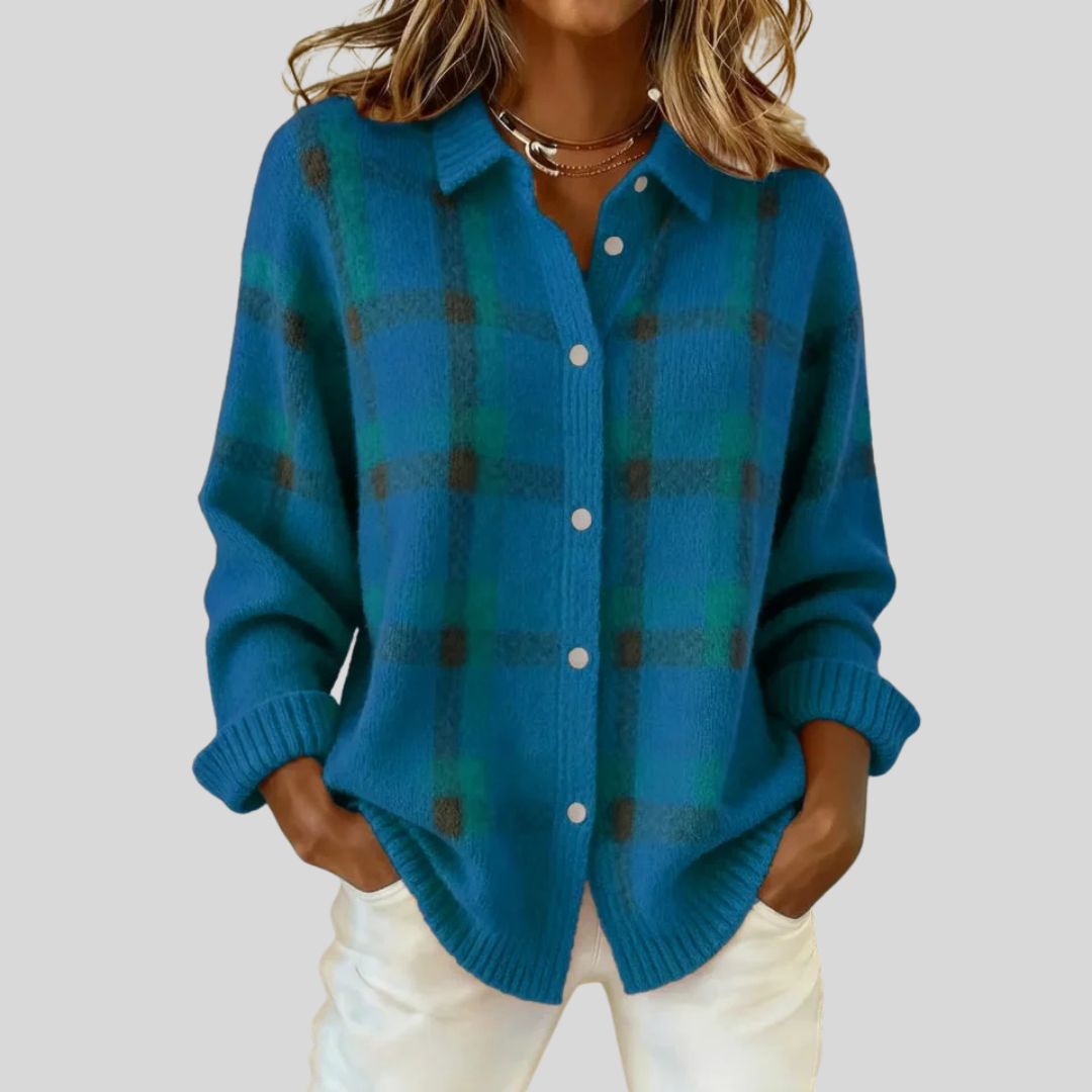 Francesca™ | Retro Cheque Sweater
