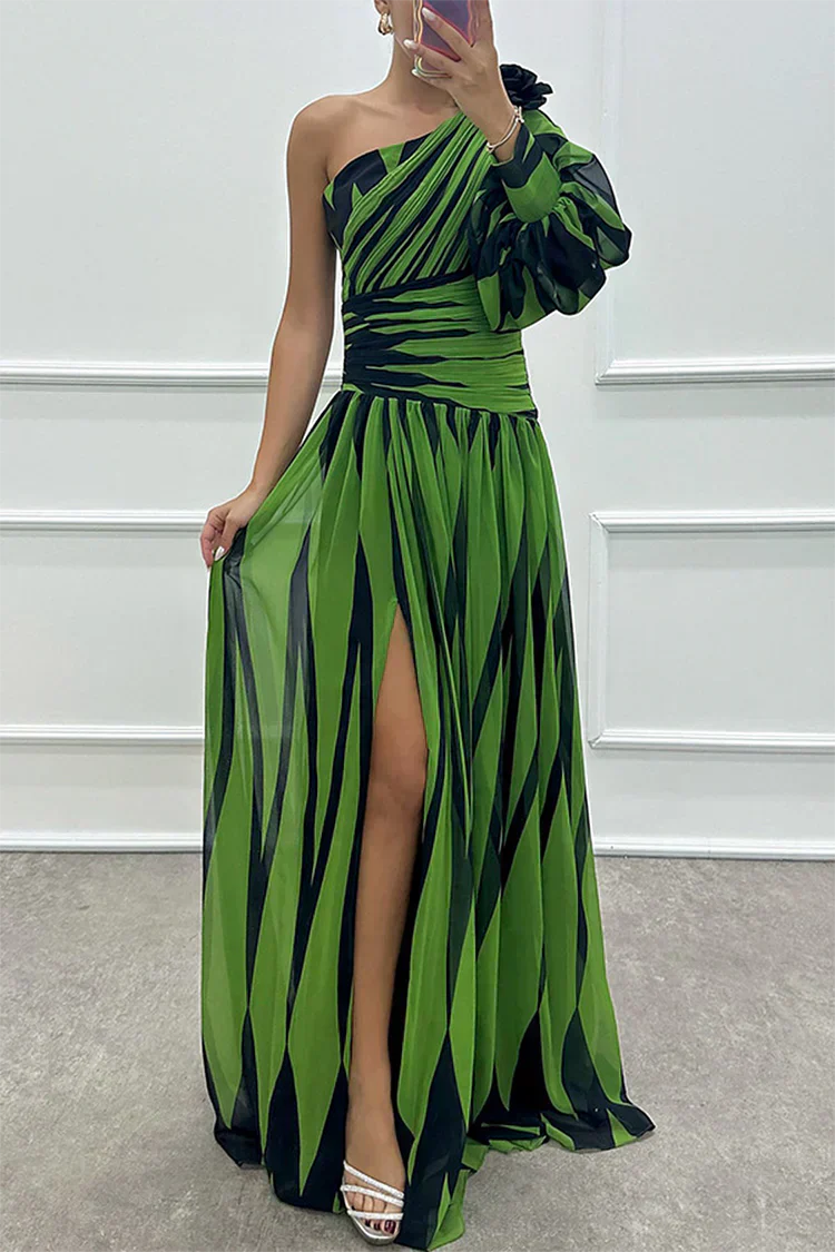 Women's Asymmetric Maxi Dress with One Shoulder Design and Elegant Style