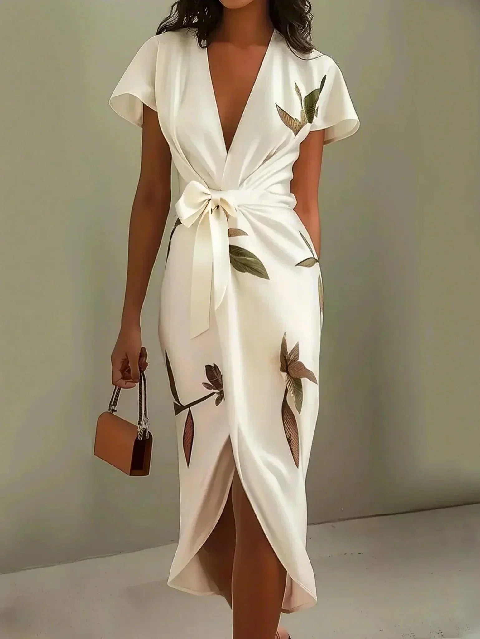 Women's Wrap Dress with Adjustable Tie and Versatile Design