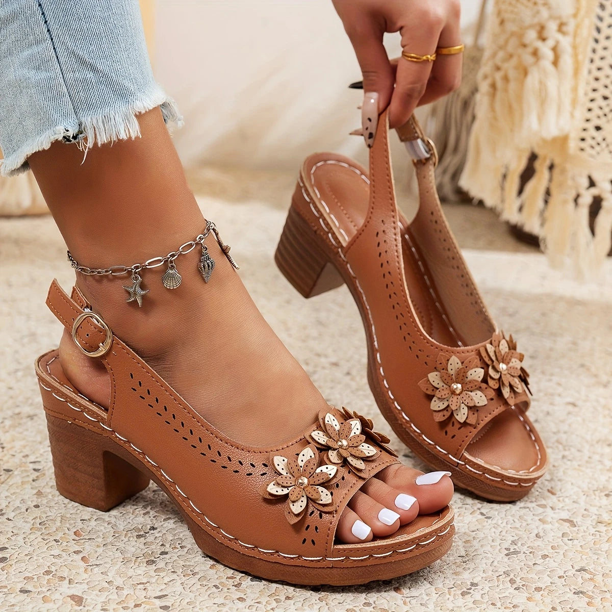 Rosewood | Women's Adjustable Ankle Strap Sandals