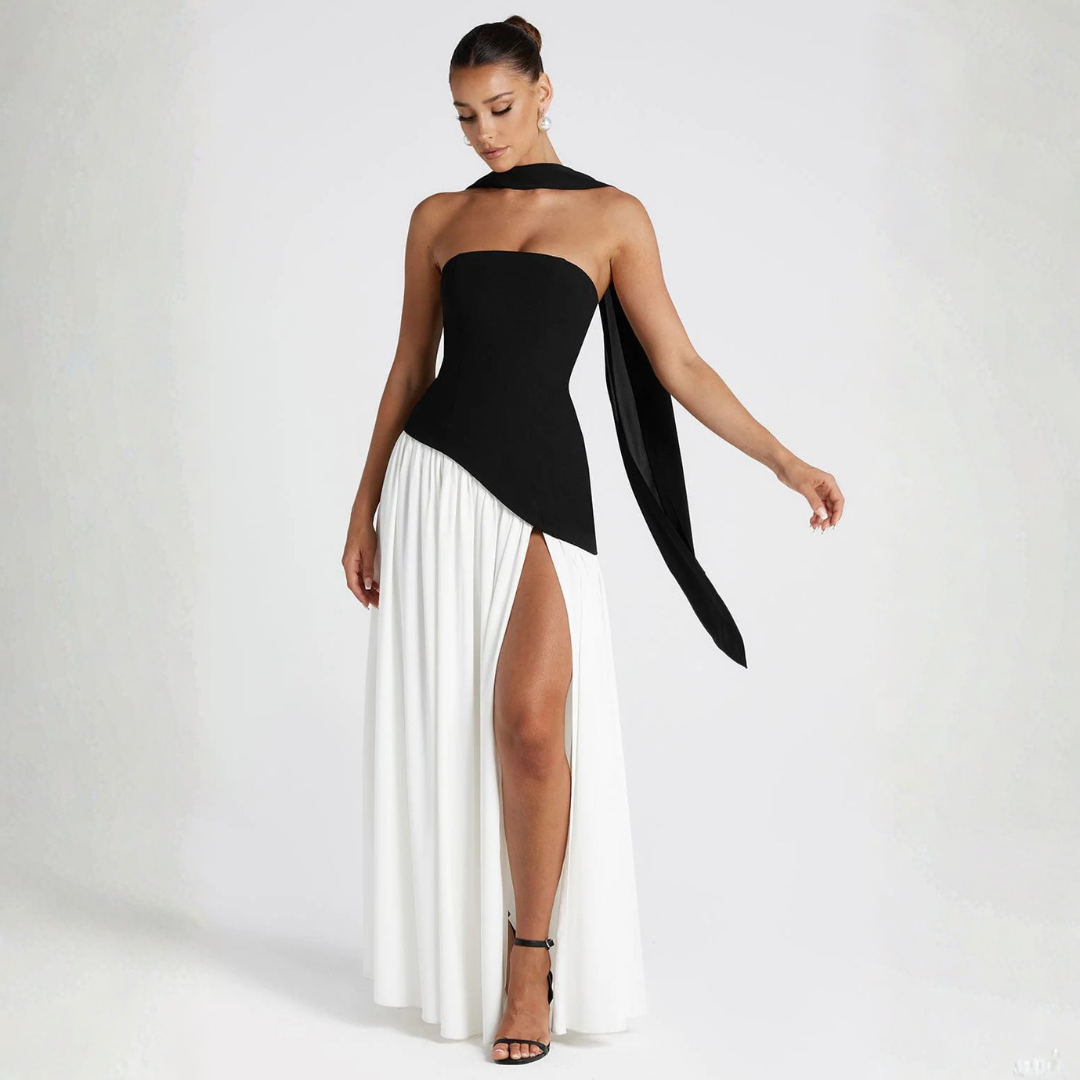 Women’s Strapless Asymmetrical Dress | Maxi