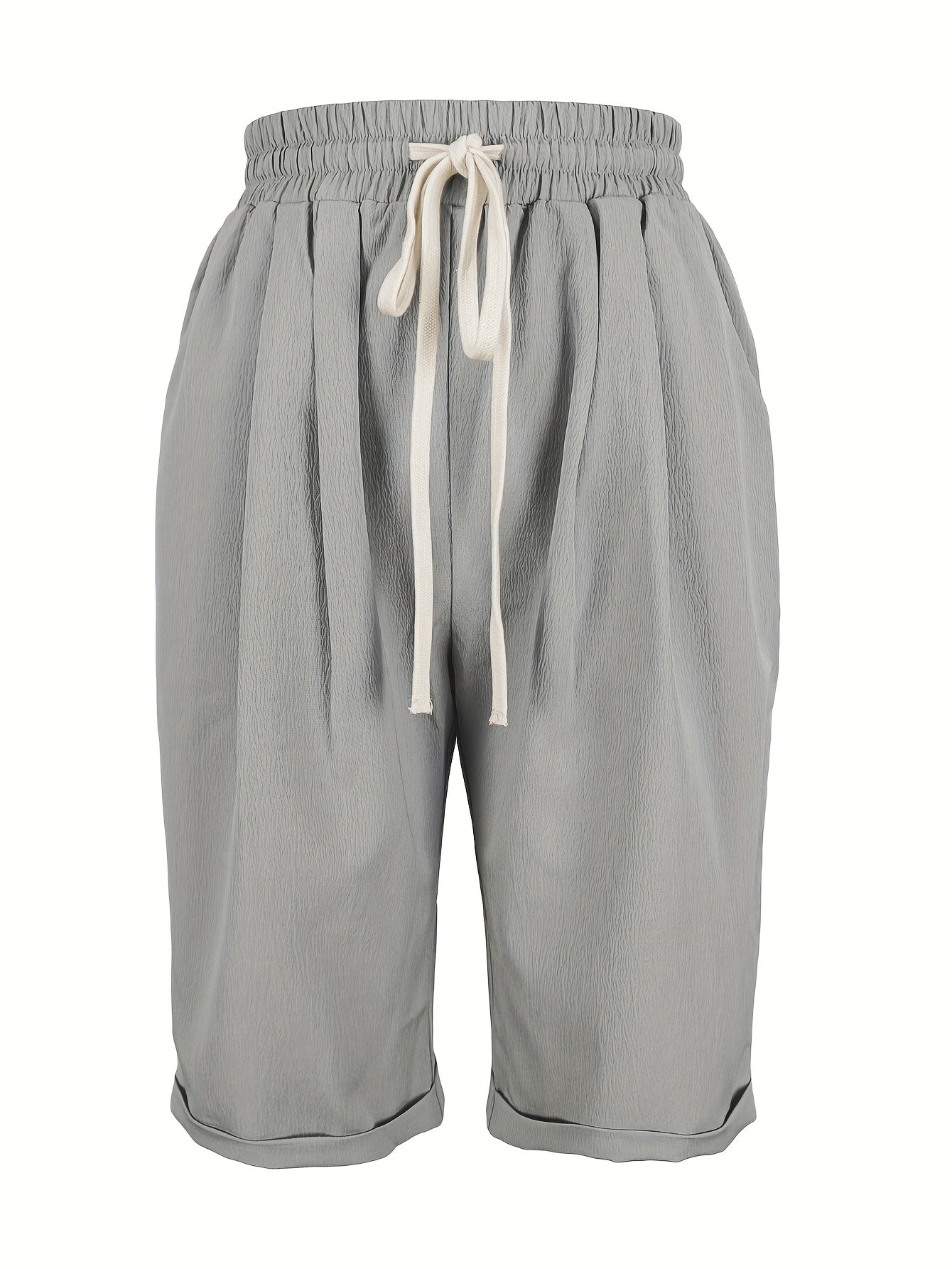 Women's Capri Trousers with Relaxed Fit and Elastic Waist