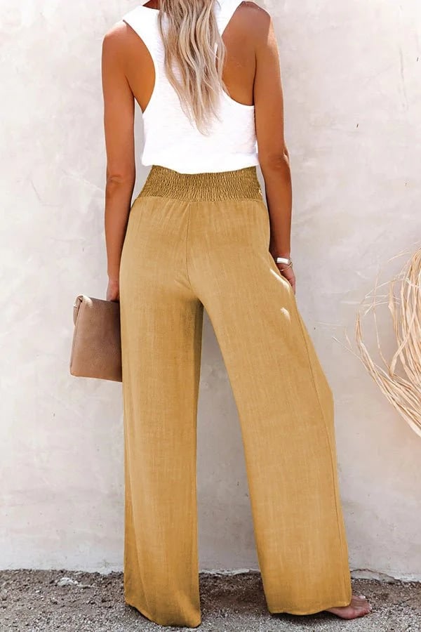 Women's High-Waisted Trousers with Stretch Fabric and Tailored Fit