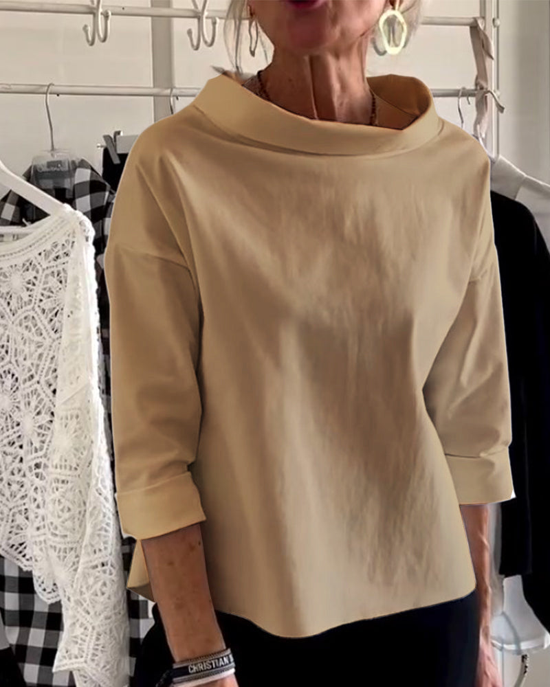Women’s Long Sleeve Top | Waterfall Neckline