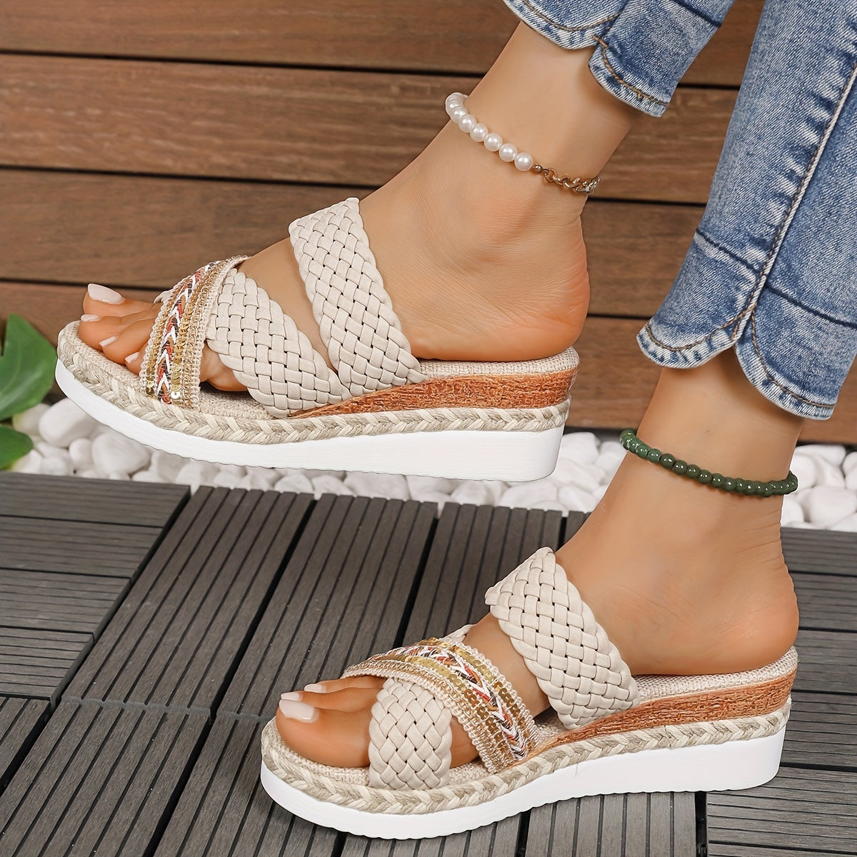 Beatrice | Women's Woven Slip-On Sandals