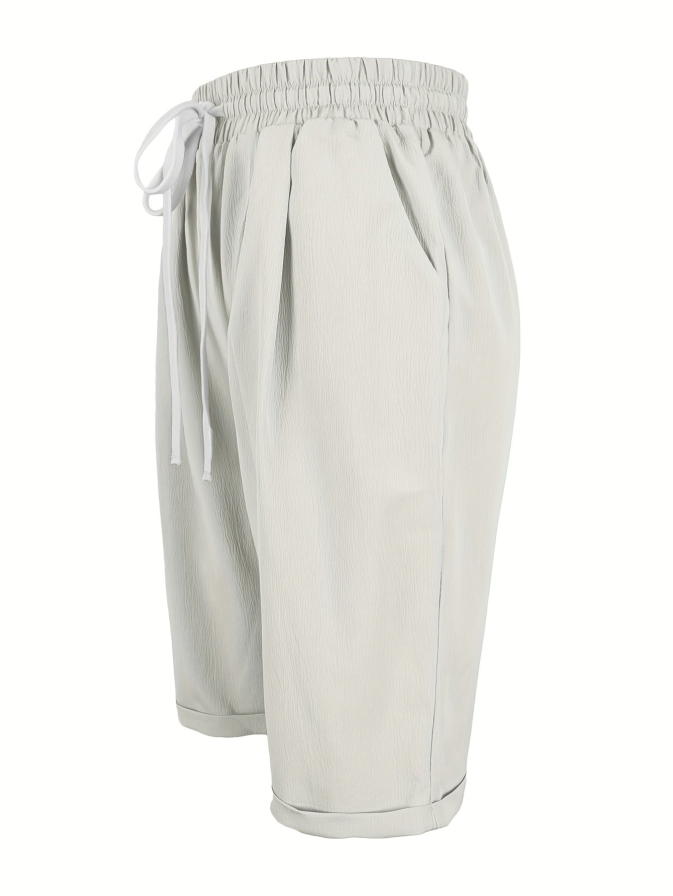 Women's Capri Trousers with Relaxed Fit and Elastic Waist