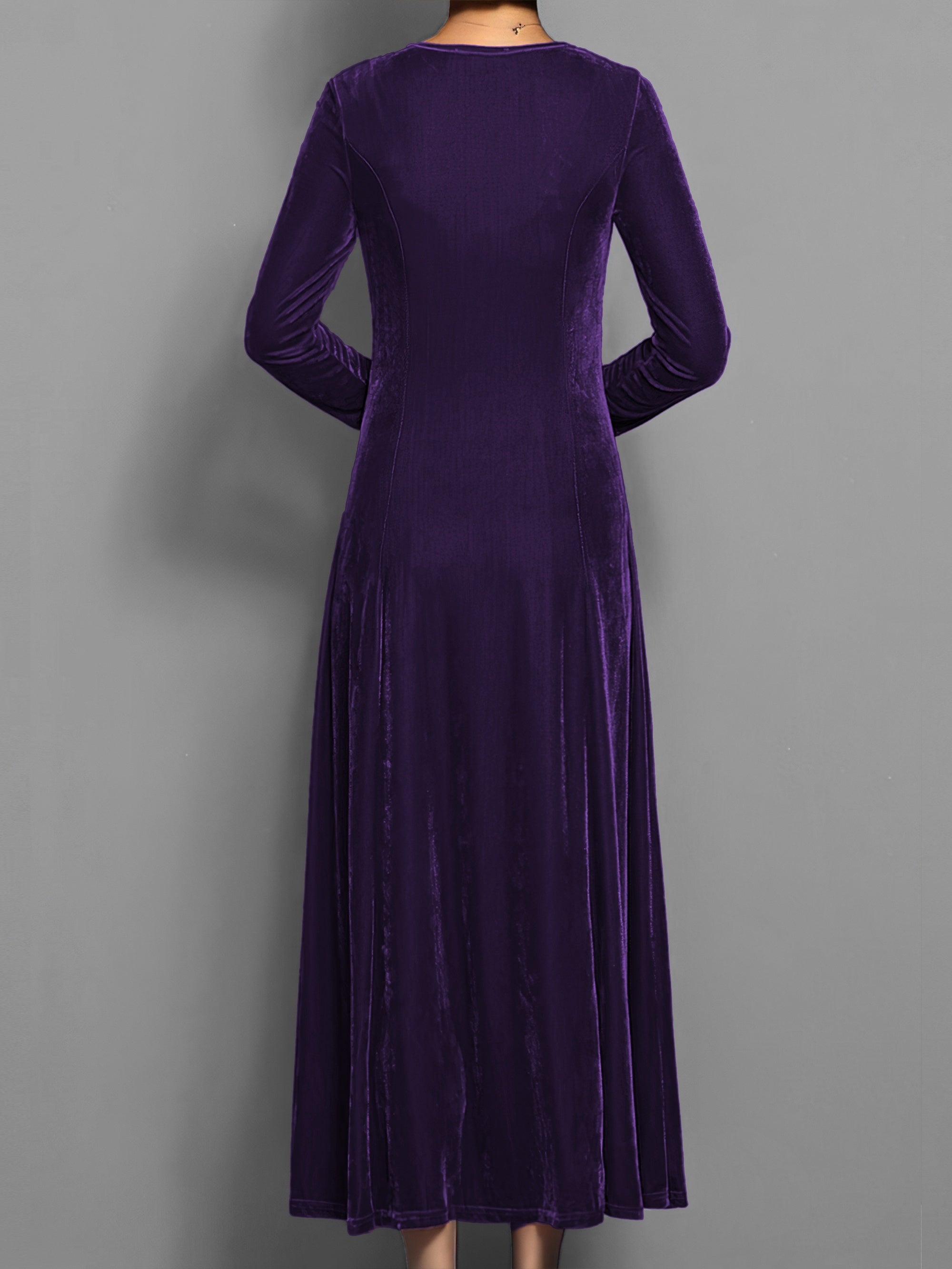 Women's Velvet Dress with Classic Design and Elegant Fit