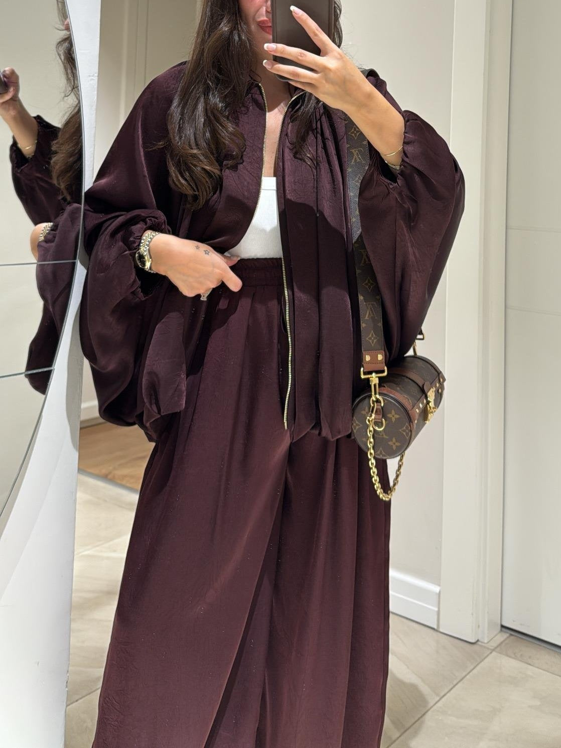Women's Casual Two-Piece Suit with Jacket and Drawstring Trousers