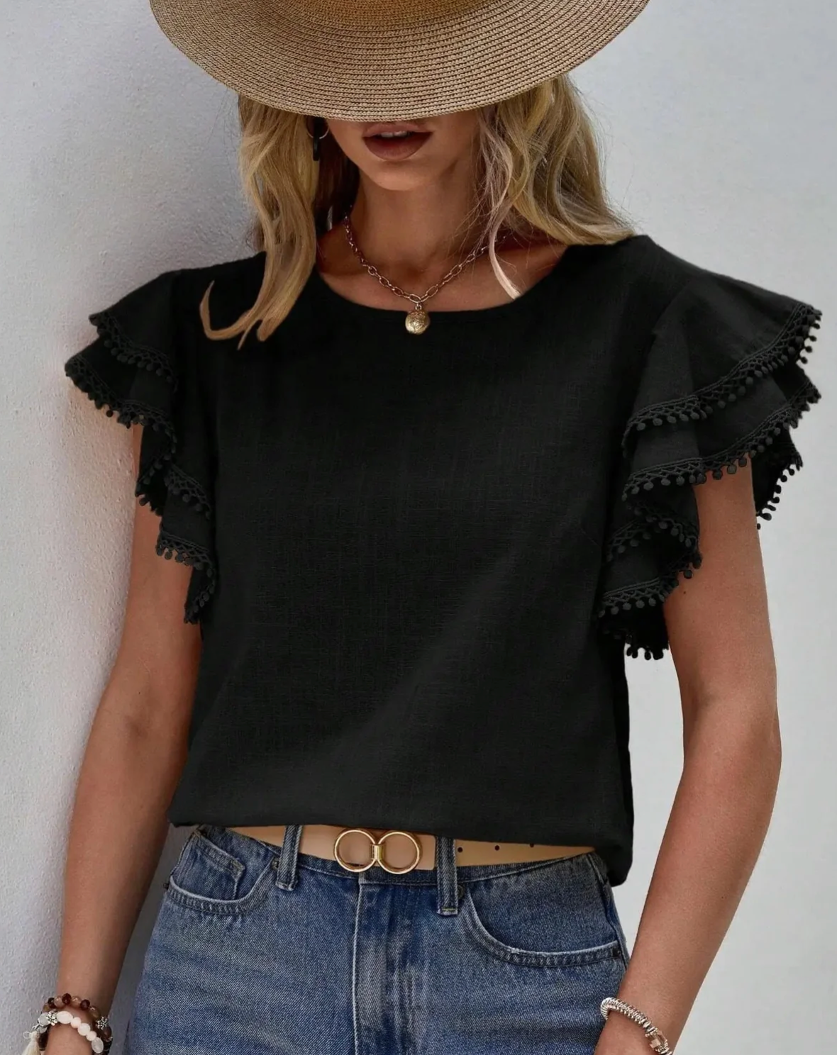 Women’s Ruffled Short Sleeve Blouse | Soft Silhouette